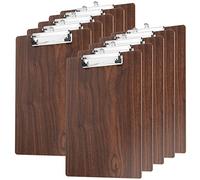 SEUNMUK 10 Pack A4 Wood Clipboards, Hardboard Clipboard with Hanging Hole and Metal Clip Holder for Paper, Document and Menu