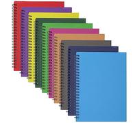 SEUNMUK 10 Pack A5 Wire Bound Sketchbooks, Spiral Bound Sketchbook with Kraft Cover, Lined Sketchbook for Travel, Office（10 Colors ）