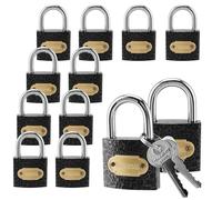SEUNMUK 12 Pack 38mm Padlocks with Keys, Heavy Duty Copper Core Pad Lock, High Security Small Outdoor Padlock for Toolbox, Doors, Shed, Warehouse, Cabinets, Black