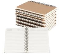 SEUNMUK 12 Pack A6 Spiral Notebook, Kraft Cover Wirebound Notebooks with 50 Sheets Lined Paper, 10.2 x 14 cm Small Journal Notepad for Travel Work Office