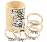 SEUNMUK 15 PCS 3 Inch Small Embroidery Hoops, Embroidery Cross Stitch Hoop Circle Bamboo Hoops for DIY Art, Crafting, Sewing and DIY Project
