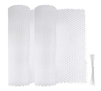SEUNMUK 2 Rolls 41cm x 3m Chicken Wire Fence Mesh, Decorative Versatile Plastic Mesh Fence Garden Fencing with 40 Zip Ties, Temporary Fencing for Yard