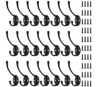 SEUNMUK 20 PCS Coat Hook, Coat Hooks Wall Mounted Vintage Coat Hook for Wall, Heavy Duty Coat Hooks for Hanging Coat, Key, Hat, Bag, Cup