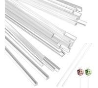 SEUNMUK 200 PCS 6 Inch Flat Clear Sticks for Cake Toppers, 4mm x 2mm Acrylic Lollipop Sticks, Reusable Clear Candy Cake Pop Sticks for DIY Cupcake Cookie Dessert Chocolate