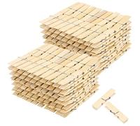 SEUNMUK 200 PCS Bamboo Pegs, Washing Wooden Pegs Bamboo Clothes Pegs for Washing Line and Home Decoration