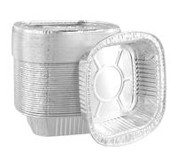 SEUNMUK 30 PCS Aluminium Foil Trays, Square, Silver, 190x180x55mm, with Lids, for Kitchen, Camping, Restaurants