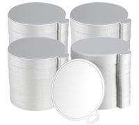 SEUNMUK 400 Pack 3.5 Inch Round Silver Cardboard Mousse Cake Base, Mini Food Grade Grease-Proof Disposable Silver Cardboard