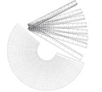 SEUNMUK 48 Pieces Clear Plastic Ruler, 12 Inch / 30cm Standard and Metric Plastic Measuring Tool, Straight Ruler with Inch and Metric Measuring for Student, School, Office
