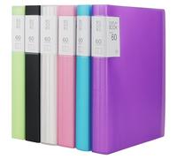 SEUNMUK 6 Pack A4 Display Folder, 60 Pockets Project Folder Display Book, 6 Colours Plastic Sleeves Presentation Folders for Individual, Office