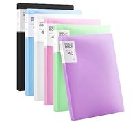 SEUNMUK 6 Pack A4 Display Folders, 40 Pockets Presentation Project Display Book with Plastic Sleeves, Certificate Folder for Individuals, Offices (6 Colours)