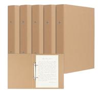 SEUNMUK 6 Pack A5 Kraft Ring Binder, 2 Ring A5 Kraft Folder, Brown Kraft Paper Ring Binder for Office Personal