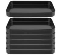 SEUNMUK 6 Pack Black Baking Tray, 24.5x18.5x2.6cm Carbon Steel Baking Sheet Pan Non Stick Oven Trays Rectangle Black Baking Tray for Bread, Cake, Pizza and Meat