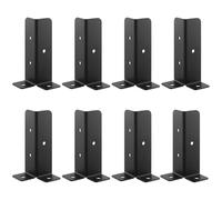 SEUNMUK 8 PCS Adjustable Fence Post Brackets, Fence Post Repair Support Holders, Wood Post Fence Support Bases for Fixing Fence Post, 35x30x127mm