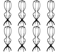 SEUNMUK 8 PCS Black Wig Stands, 50 x 17.5 x 5 cm Tall Support Stand Detachable Wig Head Stands Tripod for Displaying Storing and Organizing Wigs