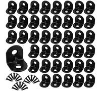 SEUNMUK 80 Pcs Black Corner Bracket, 20 x 20mm 90 Degree Right Angle Small L Shaped Brackets with 160 Screws Corner Angle Brackets for Shelve, Cabinet and Furniture