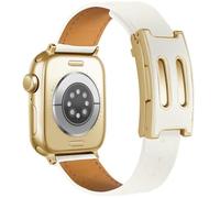 SEURE Leather Strap for Apple Watch B-shaped Double Magnetic Clasp Elegant Compatible with 42 mm 41 mm 40 mm 38 mm 44 mm 45 mm 46 mm Replacement Strap Made of Genuine, Series 10-1 & SE, Premium