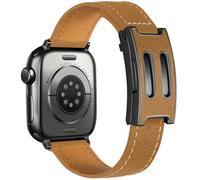 SEURE Leather Strap for Apple Watch B-shaped Double Magnetic Clasp Elegant Compatible with 42 mm 41 mm 40 mm 38 mm 44 mm 45 mm 46 mm Replacement Strap Made of Genuine, Series 10-1 & SE, Premium