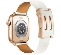 SEURE Leather Strap for Apple Watch B-shaped Double Magnetic Clasp Elegant Compatible with 42 mm 41 mm 40 mm 38 mm 44 mm 45 mm 46 mm Replacement Strap Made of Genuine, Series 10-1 & SE, Premium