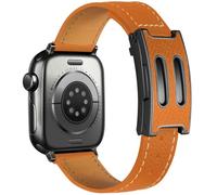 SEURE Leather Strap for Apple Watch B-shaped Double Magnetic Clasp Elegant Compatible with 42 mm 41 mm 40 mm 38 mm 44 mm 45 mm 46 mm Replacement Strap Made of Genuine, Series 10-1 & SE, Premium