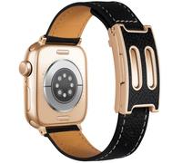 SEURE Leather Strap for Apple Watch B-shaped Double Magnetic Clasp Elegant Compatible with 42 mm 41 mm 40 mm 38 mm 44 mm 45 mm 46 mm Replacement Strap Made of Genuine, Series 10-1 & SE, Premium