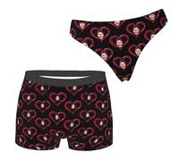 SEURGRY Custom Face Matching Underwear for Couples,Personalized Photo Men Boxer Shorts Women Thong Panties Gifts for Husband Wife