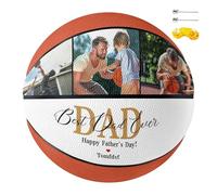 SEURGRY Personalized Basketball Gift for Dad,Custom Photo Basketball with Text,Father's Day Birthday Sports Gifts for Men Coach, High School Senior Gift