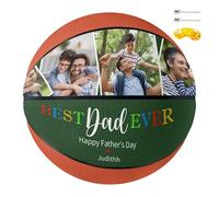 SEURGRY Personalized Basketball Gift for Dad,Custom Photo Basketball with Text,Father's Day Birthday Sports Gifts for Men Coach, High School Senior Gift