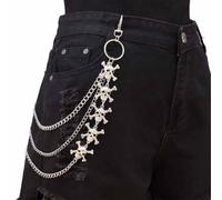 Seusoon Gothic Punk Wallet Chain for Men & Women - Heavy-Duty Stainless Steel Pant Chains, Mode8, silver