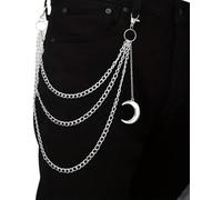 Seusoon Gothic Punk Wallet Chain for Men & Women - Heavy-Duty Stainless Steel Pant Chains with Rivet Design, Multiple Modes & Lengths Available-Mode 3