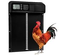 Seutgjie Automatic Chicken Coop Door with Timer Manual Mode LCD Display Anti-Pinch Design Aluminium Alloy Chicken Door Battery Operated