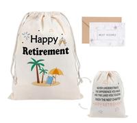 Seutgjie Happy Retirement Gift Bag with Greeting Card 15.4×11.8in/39 * 30cm