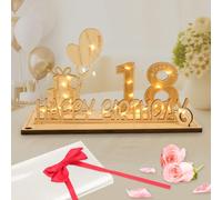 Seutgjie Original 18th Birthday Gifts 18th Birthday Decorations for Girls Boys with LED Fairy Lights Bow Knot and Gift Paper for 18th Wedding Anniversary Table Decoration