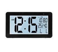 Seutgjie Radio Alarm Clocks Bedside Battery/Mains Powered with Backlight Temperature Humidity Date Dual Alarm Snooze Mode 12/24 Hours