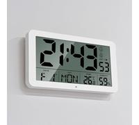 Seutgjie Seugjie Large Digital Wall Clock 9-inch Desk Clock Digital with Seconds Date Week Temperature Humidity Display DST Function Dual Alarm Snooze Mode 12/24-hour Format