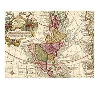 Seutter 18th Century Pictorial Map North America Large Wall Art Poster Print Thick Paper 18X24 Inch