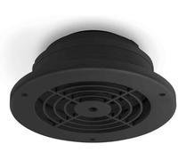SEVBLKX Black Soffit Exhaust Vent 4", 5", 6" - Multi-Diameter Duct Compatibility - UV-Stabilized ABS - Integrated Backdraft Damper - for Bathroom/Kitchen Fan Venting via Soffit or Eave
