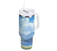 Sevdomey 30 ozBeautiful Tree Tumbler with Handle and Straw Lid for Water Iced Tea or Coffee, Stainless Steel Insulated Leak-Proof Travel Coffee Mug Cup Gifts