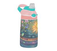 Sevdomey A Boat with The Sun Kids Water Bottle with Straw for Girls Boys, Stainless Steel Insulated Leakproof Water 480ml for School Nursery Travel Sports
