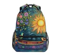 Sevdomey A Boat with The Sun Laptop Backpack, Waterproof 15L Stylish Lightweight Daypack with Multiple Pockets for Work, School & Travel