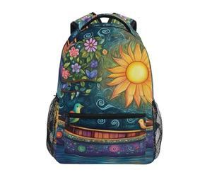 Sevdomey A Boat with The Sun Laptop Backpack, Waterproof 15L Stylish Lightweight Daypack with Multiple Pockets for Work, School & Travel