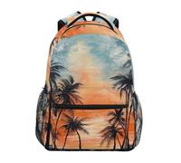 Sevdomey Abstract Palm Trees Laptop Backpack, Waterproof 15L Stylish Lightweight Daypack with Multiple Pockets for Work, School & Travel