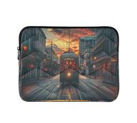 Sevdomey Advancing Trams Laptop Sleeve 13.4 Inch, Slim Protective Computer Case with Soft Padding, Top Zipper Bag for Women & Men, Fits Most 13.3 Inch Laptops