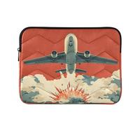 Sevdomey Airplane in The Sky Laptop Sleeve 13.4 Inch, Slim Protective Computer Case with Soft Padding, Top Zipper Bag for Women & Men, Fits Most 13.3 Inch Laptops