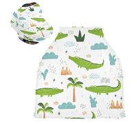 Sevdomey Alligators Nursing Car Seat Cover for Babies Newborns, Multi-Purpose Soft Breathable Breastfeeding Cover Nursing Scarf