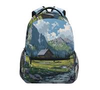 Sevdomey Alpine Landscape Laptop Backpack, Waterproof 15L Stylish Lightweight Daypack with Multiple Pockets for Work, School & Travel