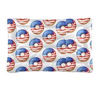 Sevdomey American Flag Donuts Pet Pads Kennel Bed Crate Mattress, Washable Soft Comfortable Pet Bed Pad with Non-Slip Bottom for Small Medium Large Dogs Cats, 45x60 cm