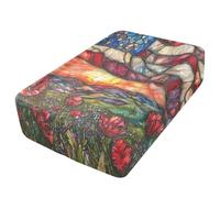 Sevdomey American Flag Twin Fitted Sheet for Air Mattress, 24 Inch Extra Deep Pocket, Soft Breathable Cover with Zipper Valve Opening for Inflatable Air Bed