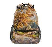 Sevdomey Autumn Trees Laptop Backpack, Waterproof 15L Stylish Lightweight Daypack with Multiple Pockets for Work, School & Travel