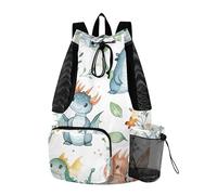 Sevdomey Baby Dragons Lightweight Drawstring Backpack Gym Sack with Wet Dry Bag Swim Beach Travel Sports