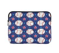 Sevdomey Baseballs Laptop Sleeve 13.4 Inch, Slim Protective Computer Case with Soft Padding, Top Zipper Bag for Women & Men, Fits Most 13.3 Inch Laptops